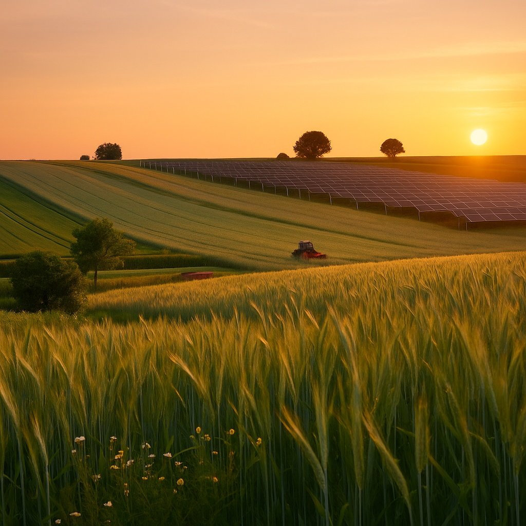 Paisaje agrícola de Aragón con cultivos naturales